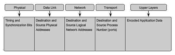 funzioni del physical datalink network transport upper layers