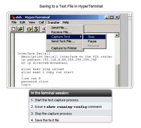 salvare in un file di testo la schermta di hyperterminal