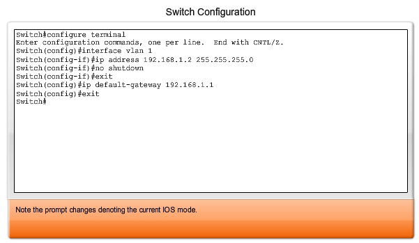 how to configure the default gateway on a cisco switch