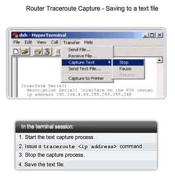 cattura di traceroute di un router